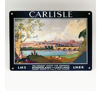 Inga CARLISLE RAILWAY POSTER METAL SIGN BRITISH RAIL TRAVEL VINTAGE LMS LNER METAL TIN SIGN 8x12 inches
