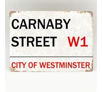 Inga Carnaby Street Metal Sign London Vintage Retro Home Decor Plaque Road Hallway Decoration Props Plaque 8X12 inch