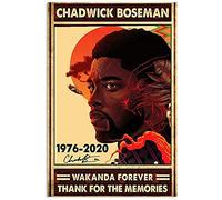 Inga Chadwick Boseman Wakanda Forever Thank For The Memories Poster Home Decor Art Wall Decor Metal Sign Poster 8x12 inches