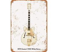 Inga Gretsch White Falcon Tin Sign Vintage Wall Postert Birthday Metal Tin Sign 8x12 inches