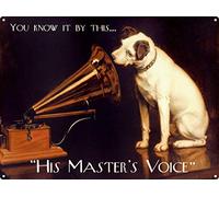 Inga His Master'S Voice Metal Wall Art Tin Sign Metal Tin Sign 8x12 inches