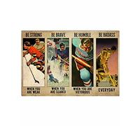 Inga Ice Hockey Be Badass Poster Metal Tin Sign Poster 8x12 inches