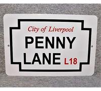 Inga Metal Sign Penny Lane Street Liverpool England Landmark James Road Sign Tourist Metal Sign/Retro Decor Plaque 8X12 inch