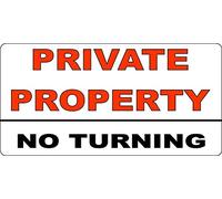 Inga Private Property Metal Sign No Turning Caution Warning 282 Decoration Props Plaque 8X12 inch