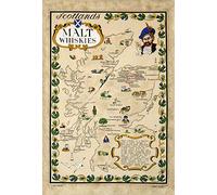 Inga Scotland'S Malt Whiskies Scottish Tea Towel Dish Cloth Home Decor Art Wall Decor Metal Sign Poster 8x12 inches