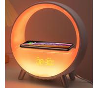 inga Sunrise Alarm Clock With Wireless Charger I Touch Control Sunlight I Smart Natural Wake Up Light With Sunrise Simulation I Sad Bedside Sunset Lamp I Sleep aide I White Noise I Bluetooth Speaker