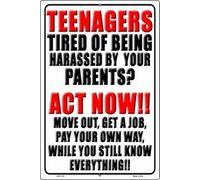 Inga Teenagers Tired Of Being Harassed Metal Retro Vintage Tin Sign Bar Wall Decor Poster Metal Tin Sign 8x12 inches