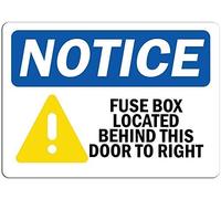 Inga Wall Signs Notice Warning Sign Decor Notice Fuse Box Located Behind This Door To Rightvintage Look Reproduction Funny Decor Metal Sign 8x12 inches