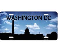 Inga Washington Dc Skyline Silhouette Metal License Plate License Plate 6x12 inches