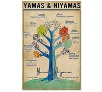 Inga Yoga Poster Yoga Yamas And Niyamas Knowledge Tree Wall Metal Tin Sign Poster 8x12 inches