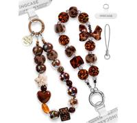Ingcase 2Pcs phone charm wrist strap with Crystal Beaded | Phone Wrist Strap with Secure Loops, Crystal Lanyard for Case Bag Camera Keychain, Cute Phone Chain for Daily Styling Gifting