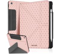Ingcase for iPad 9th/8th/7th Gen Case - Trifold & Y Stand for Women Cute Girly Design with Build - in Pencil Holder and Auto Sleep/Wake Cover for Apple Tablet, Beauty-Dots