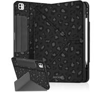 Ingcase for iPad Pro 13 inch (M4/M5) Case - Trifold & Y Stand for Women Cute Girly Design with Build - in Pencil Holder and Auto Sleep/Wake Cover for Apple Tablet, Leopard-Print