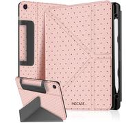 Ingcase for Samsung A9 Plus/A11 Plus Case - Trifold & Y Stand for Women Cute Girly Design with Build - in Pencil Holder and Auto Sleep/Wake Cover for Samsung Tablet,Beauty-Dots