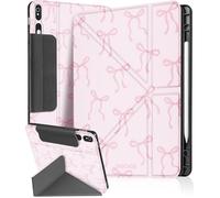 Ingcase for Samsung Galaxy Tab S9/ S9FE/ S10/ S10 FE/S10 Lite Case - Multi-Angle Includes Portrait Stand with Build-in Pencil Holder and Auto Sleep/Wake Cover for Samsung Tablet, Ribbon-Bow