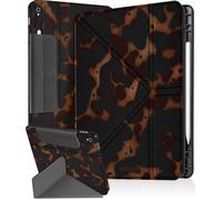 Ingcase for Samsung Galaxy Tab S9/ S9FE/ S10/ S10 FE/S10 Lite Case - Multi-Angle Includes Portrait Stand with Build-in Pencil Holder and Auto Sleep/Wake Cover for Samsung Tablet, Tortoiseshell