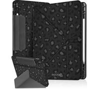 Ingcase for Samsung Galaxy Tab S9/ S9FE/ S10/ S10 FE/S10 Lite Case - Multi-Angle Includes Portrait Stand with Build-in Pencil Holder and Auto Sleep/Wake Cover for Samsung Tablet, Leopard-Print