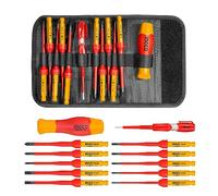 INGCO 12Pcs Interchangeable Insulated Screwdriver Set 10,00V with GS, VDE Certification Electrician Screwdriver HKISD1201