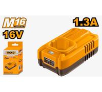 Ingco 16V Li-Ion Battery Charger1.3A Fast Safe Charging For Ingco 16V Batteries