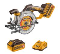 INGCO 20V 140mm Cordless Circular Saw with Brushless Motor 6300RPM Max. Cutting Depth 50mm (90°) Electric Circular Saw 20mm Arbor with 1Pcs 4.0Ah Battery and Charger CSLI14021