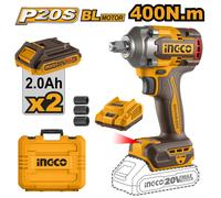 INGCO 20V Brushless 1/2in Impact Driver 400Nm Orange, CIWLI2040E