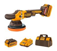 INGCO 20V Brushless Random Orbital Polisher 150mm, Polisher Buffer Waxing Machine, 6 Variable Speeds 4500RPM, Safety Lock Button with 1Pcs 4.0Ah Battery and Charger, Packed by Canvas Bag APLI20151