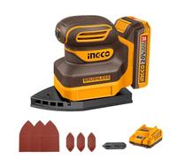 INGCO 20V Cordless Detail Sander, Brushless Motor, 12000RPM, Electric Mouse Sander with 1Pcs 2.0Ah Battery and Charger CPSLI20241