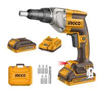 INGCO 20V Cordless Drywall Screwdriver, Brushless Motor, Adjustable Depth, 4200RPM with 1Pcs 2.0Ah Battery and 1Pcs Charger, Packed by Carrying Case CDSLI204281