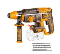 INGCO 20V Cordless Rotary Hammer (Body Only), 2.5J, 26mm in Concrete, SDS Plus Chuck System CRHLI26208