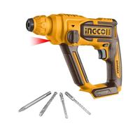 INGCO 20V Lithium-Ion Rotary Hammer Drill (Body Only) with SDS Plus Chuck System, 3Pcs Drills CRHLI20168