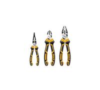 INGCO 3 PCS High Leverage Pliers Set, 8" Combination Pliers and 7" Diagonal Cutting Pliers and 6" Long Nose Pliers HKHLPS2831