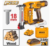 Ingco Brick Concrete Nailer 20V Cordless - 2.0Ah Battery & Charger Included