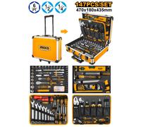 INGCO Hand Tools Set 147-Piece Professional in Metal Case
