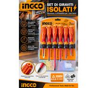 INGCO Insulated Screwdrivers Set 6Pcs 1000V Magnetic Tip Cross Slotted