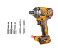 INGCO Li-Ion 1/4'' Hex Brushless Impact Driver (Body Only) 20V Cordless Impact Driver 285NM, 2600RPM, 3 Speed CIRLI20281