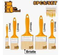 Ingco Paint Brush Set For Oil Based Paints - 8 Piece