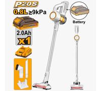 Ingco Vacuum Cleaner 120W Stick Lightweight Cordless 20V Battery