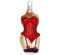 Inge-glas 68422-1 75B 12 cm Glass Ornament Hand Painted and Blown Red