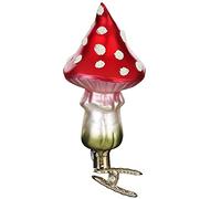 Inge-Glas Clip-On Mushroom 10138S021 German Glass Christmas Ornament