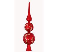 Inge-glas Decorated Christmas Tree Topper, Gals, 31 cm, Traditional Red