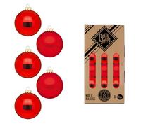 Inge Glas Magic Christmas Baubles Small | 36 Baubles 4 cm | Glass Christmas Tree Baubles (Merry Red | Matte Red/Gloss)