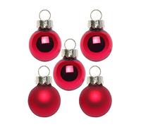 Inge Glas Magic Mini Christmas Baubles 2 cm Pack of 25 Small Christmas Tree Baubles in Cardboard Box (Oxblood Red Gloss Matte)