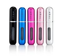 Inge Perfume Atomiser Set 5PCS | Refillable Mini Perfume Travel Bottle & Atomiser Spray Bottles | 5ml Portable Fragrance/Aftershave Atomisers for Men & Women | Ideal Travel Accessories