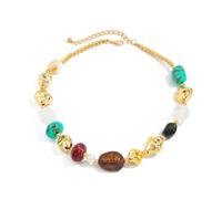 Ingemark Colorful chunky Beaded Necklace for Women: Boho Irregular Resin Bead Necklace Adjustable Choker Necklace Trendy Resin Jewelry for Women, Adjustable, Metal, No Gemstone