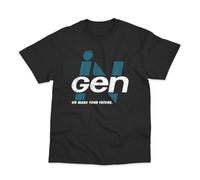 Ingen Disrtressed Logo Inspired by Jurassic Park Printed Black Cotton T-Shirt XL