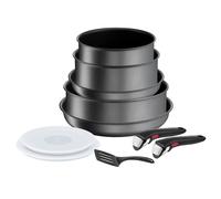 Tefal Ingenio Daily Chef ON 10 Piece Non-Stick Induction Pan Set, 22&26cm Frying Pans, 18&20cm Saucepans, 24cm Sautepan, 18&20cm Hermetic Lids, Spatula, 2 Bakelite Removable Handles, Grey, L7619302