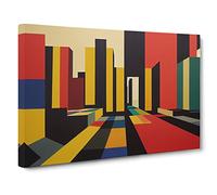 Ingenious Abstract Skyscrapers Canvas Print | Gallery Wrapped 30mm Frame Wall Art | 30x20 inches | Ready to Hang | Abstract Picture | Living Room Bedroom Lounge Office