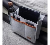 InGenious Felt Caddy Organiser - Large Capacity Bedside Storage Pocket, 3 Pocket Holder Store Remote Control, Book, Glasses, Pens, Drink Bottle Holder