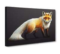 Ingenious Fox Canvas Print | Gallery Wrapped 30mm Frame Wall Art | 30x20 inches | Ready to Hang | Contemporary Animals Picture | Living Room Bedroom Lounge Office