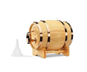 InGenious Mini Wooden Whiskey Barrel Decanter | Miniature Spirit Keg with Stand